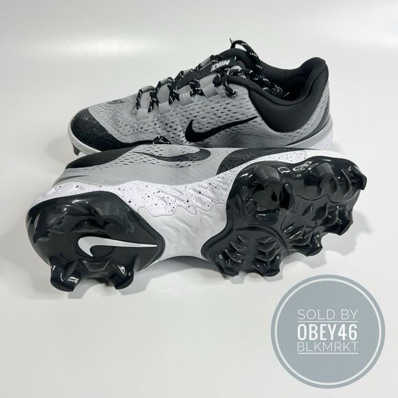 Nike Alpha Huarache Elite 4 MCS  Baseball Cleats Grey FD6221-002 Size 12 - Picture 4 of 6